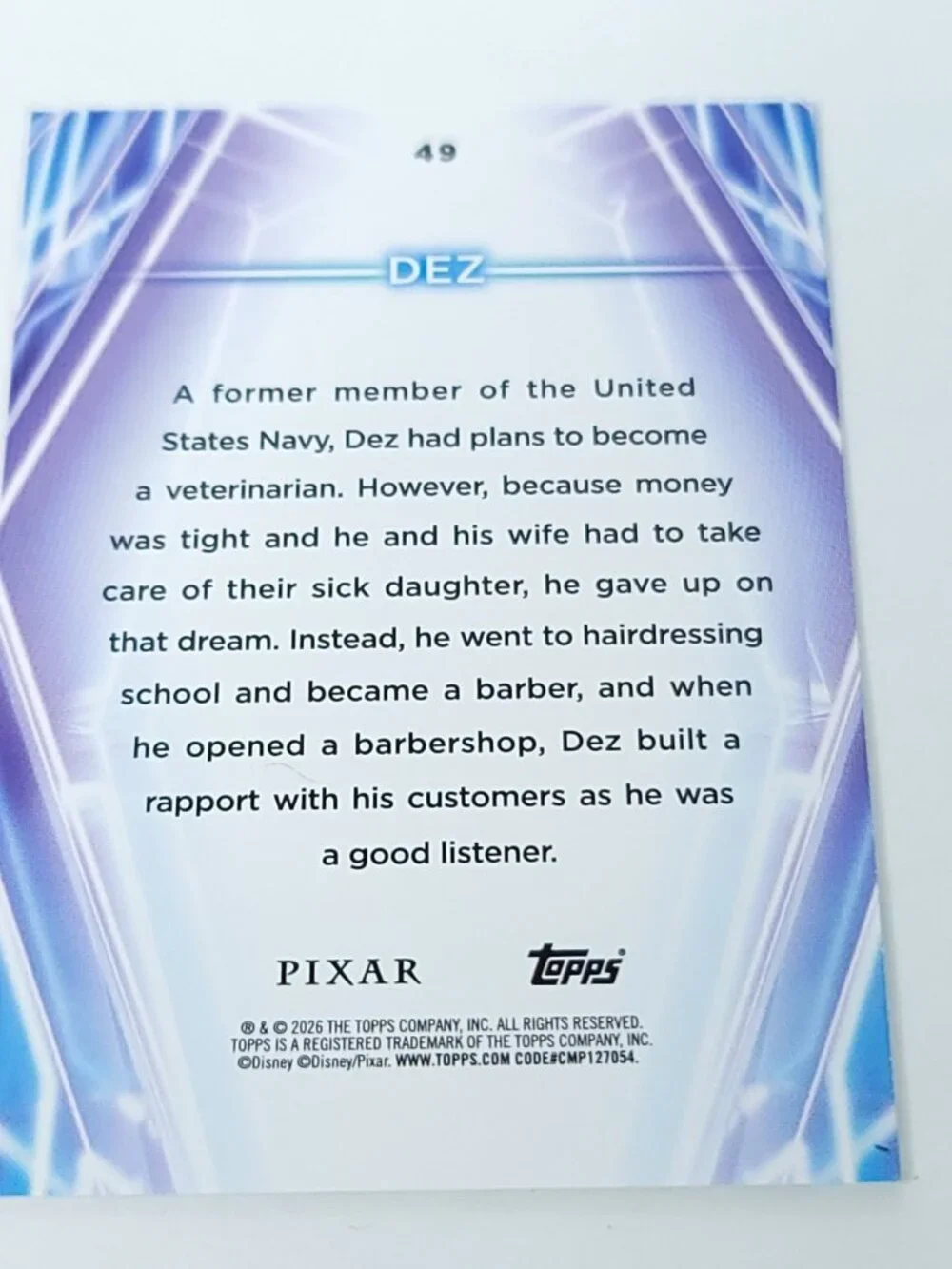 Dez Topps 2026 Disney Neon Holo Parallel Refractor Limited 190/199 - Picture 4 of 4